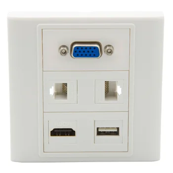 

86 Type No Screw VGA RJ45 RJ11 HDMI USB Female To Female Wall Plate