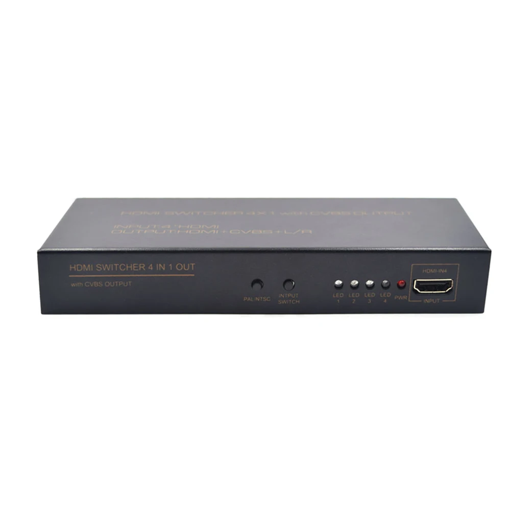  1080 P 4X Ingresso HDMI Splitter Switcher Convertitore Adattatore con CVBS L/R Uscita Multiplex HD 