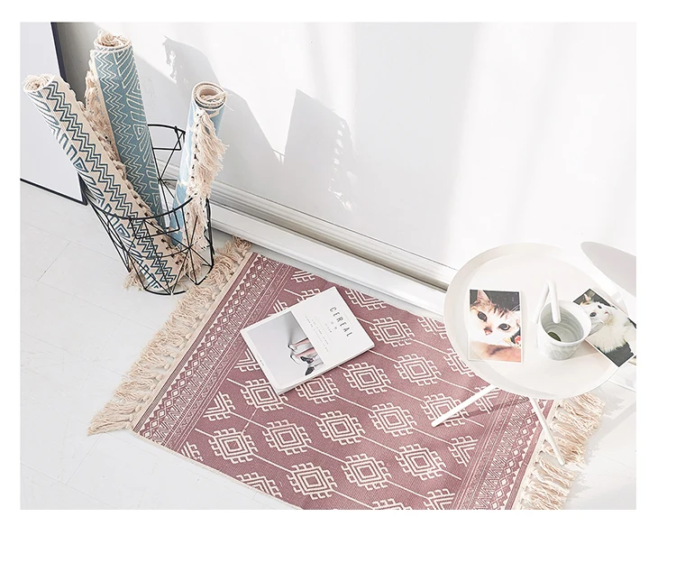 Синий 100% хлопковый ковер Kilim для гостиной геометрический индийский современный