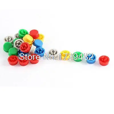

25PCS 12 x 12mm Tact Tactile Switches Cap Round Pushbutton Cover Assorted Color