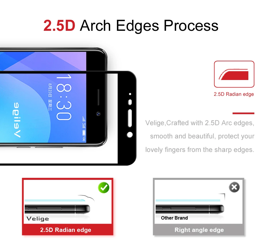 Velige полное покрытие из закаленного стекла для Meizu M6 Note M 6 Meilan Note 6 Note6 защита экрана 0,3 мм 9H Защитная стеклянная пленка