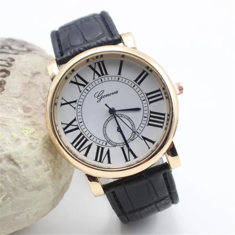 

Free Shipping Women Fashion Watches Round Dial Faux Leather Strap Quartz Men's Wrist Watch Ladies Cheap Watches Mens Clock