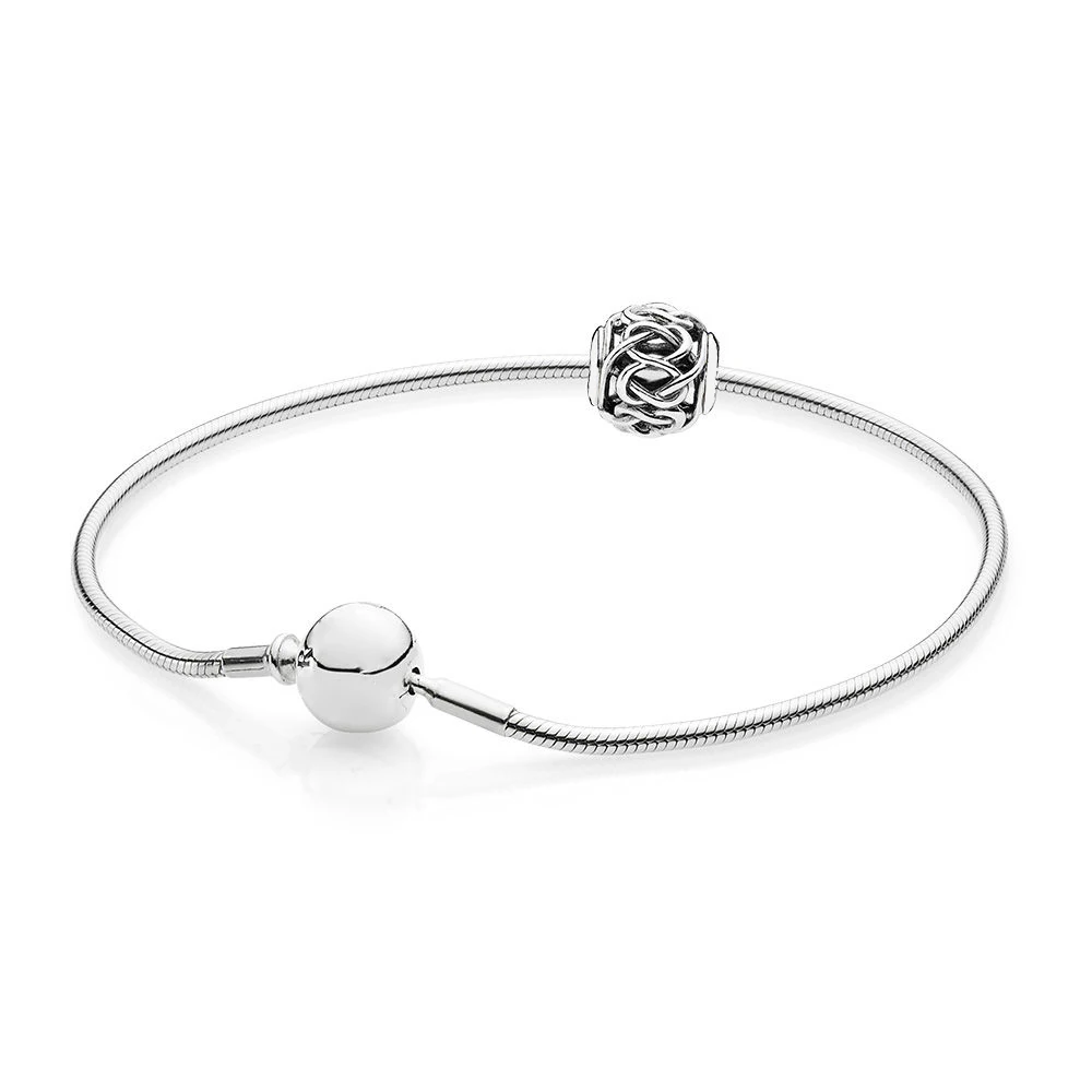 

NEW 100% 925 Sterling Silver Jewelry New Friendship Series Bracelet Set DIY Personalized Gifts ESSENCE