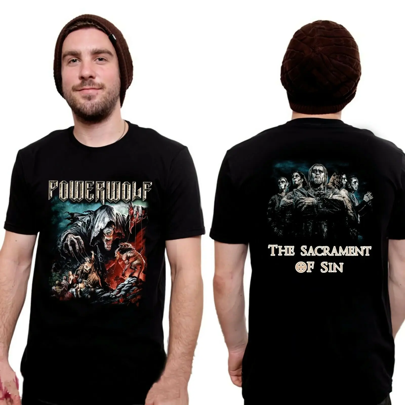 

New POWERWOLF THE SACRAMENT OF SIN Vintage T-shirt Tee Retro Unisex Print T Shirt Men Top Tee 2018 New Arrival Funny