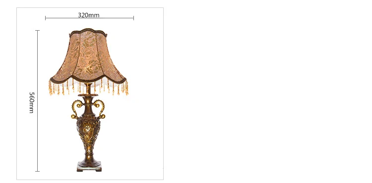 Antique Living Room Study Room Retro Vintage Table Lamp Old Fashion Resin Table Lamp