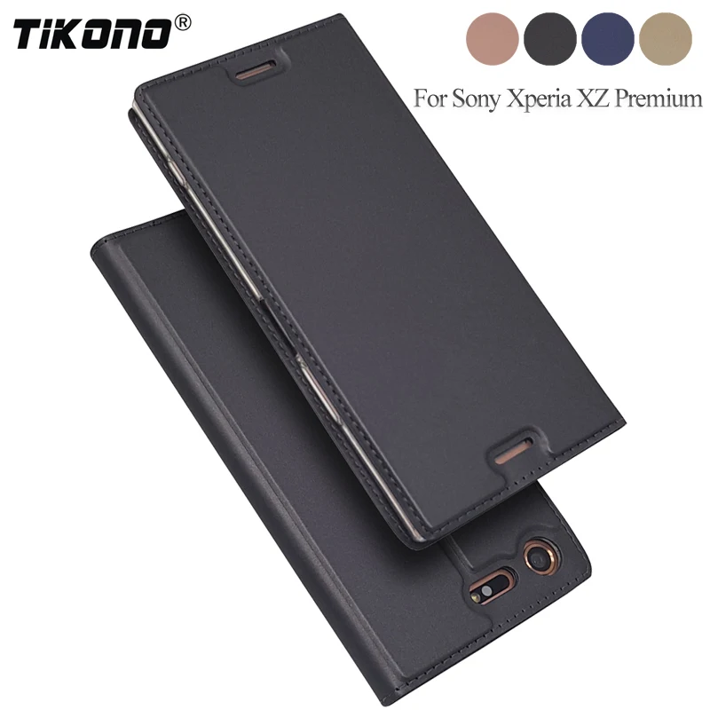 

TIKONO Leather Flip Case For Sony Xperia XZ Premium Case XZP Protective Wallet Book Cover For Sony XZ Premium 5.5" Phone Case