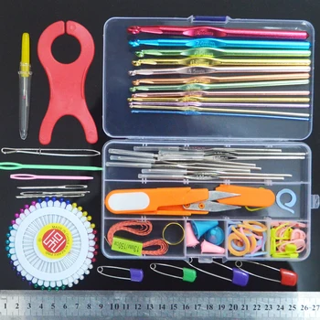 

Multicolour Metal Hook Needle Set Knitting Needle Set Crochet Hooks Full Set Needle Crocheted Sweater Tools DIY Crafts Costura