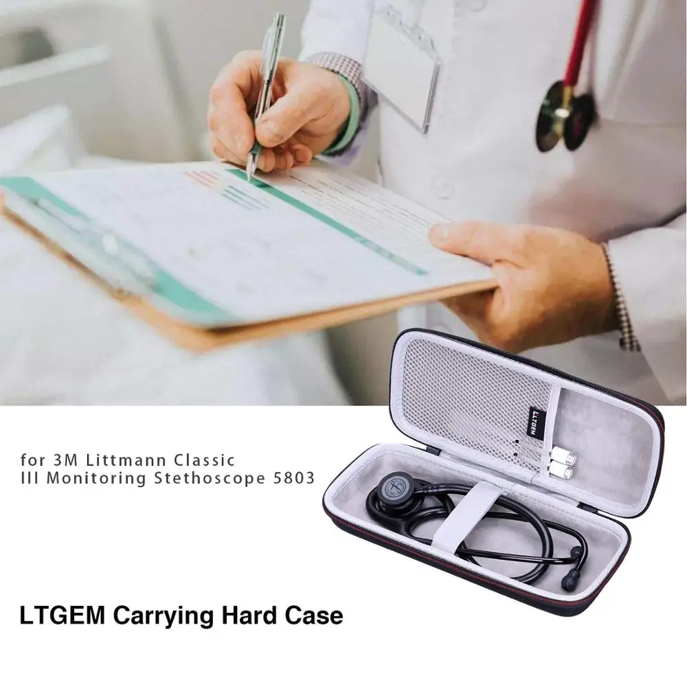 LTGEM EVA черный Жесткий Чехол для переноски 3 м Littmann Classic III мониторинг стетоскопа