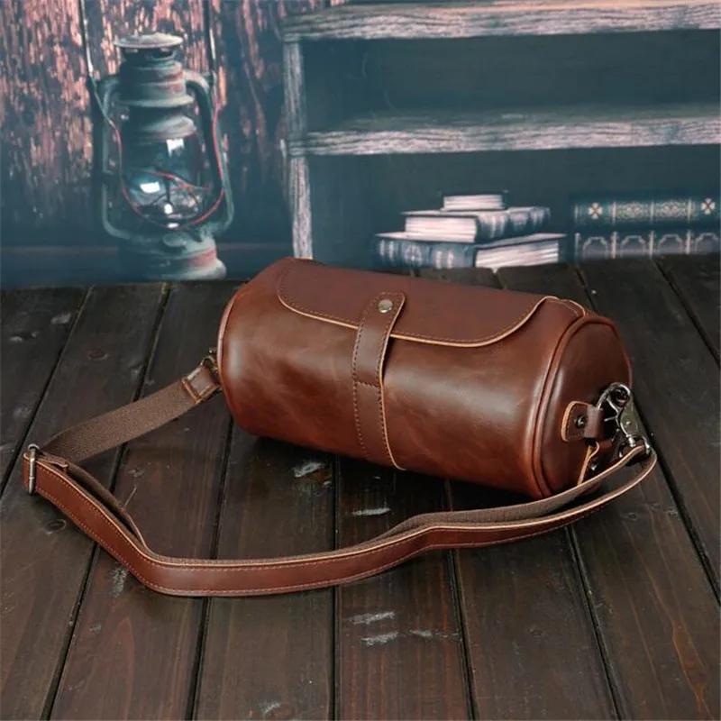 New High Quality Vintage Casual Crazy Horse Leather Men's Bag