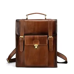 Для мужчин Мини Back Pack пояса из натуральной кожи ручная сумка через плечо пакет портфели для бизнес сумка дорожная повседневное Tote Threeuse