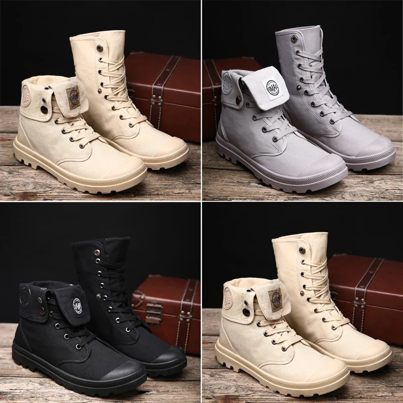 

Boots Shoes Male Desert Work Ankle Botas Tactical Men's Working Combat Hunting Military Stitching Canvas HH-136