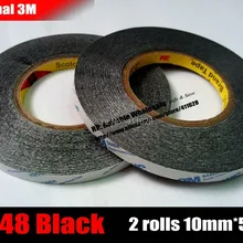 2x(10 мм ширина* 50 метров) 3 м 9448AB черная двойная клейкая лента для ipad телефона планшета ЖК-экран панель край крепление Fix