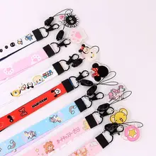 Мультяшная лента, милый ремешок на шею для ключей, ID карт, для спортзала, мобильного телефона, ремни, USB, держатель Бейджа, сделай сам, Висячие веревки, Лариат, ремешки