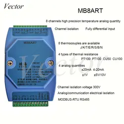 Поддержка 8 видов термопары 10 Каналы измерение температуры модуль modbus RS485