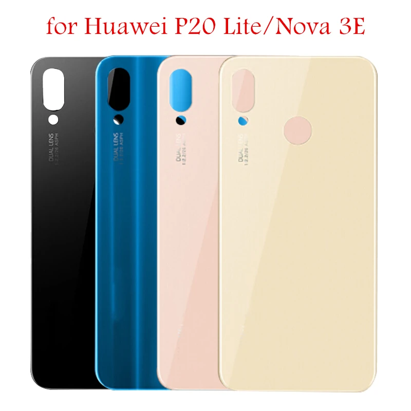 

for Huawei P20 Lite/ Nova 3E Glass Battery Back Cover Rear Housing Door P20Lite Rear Back Cover Repair Spare Parts + 3M Glue