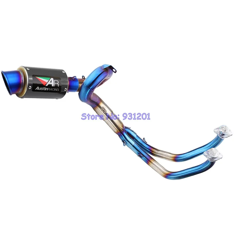 

For Yamaha MT07 FZ07 XSR700 Full Exhaust System Motorcycle Front Tube Headers Middle Pipe AR Austin Racing Muffler Escape Moto