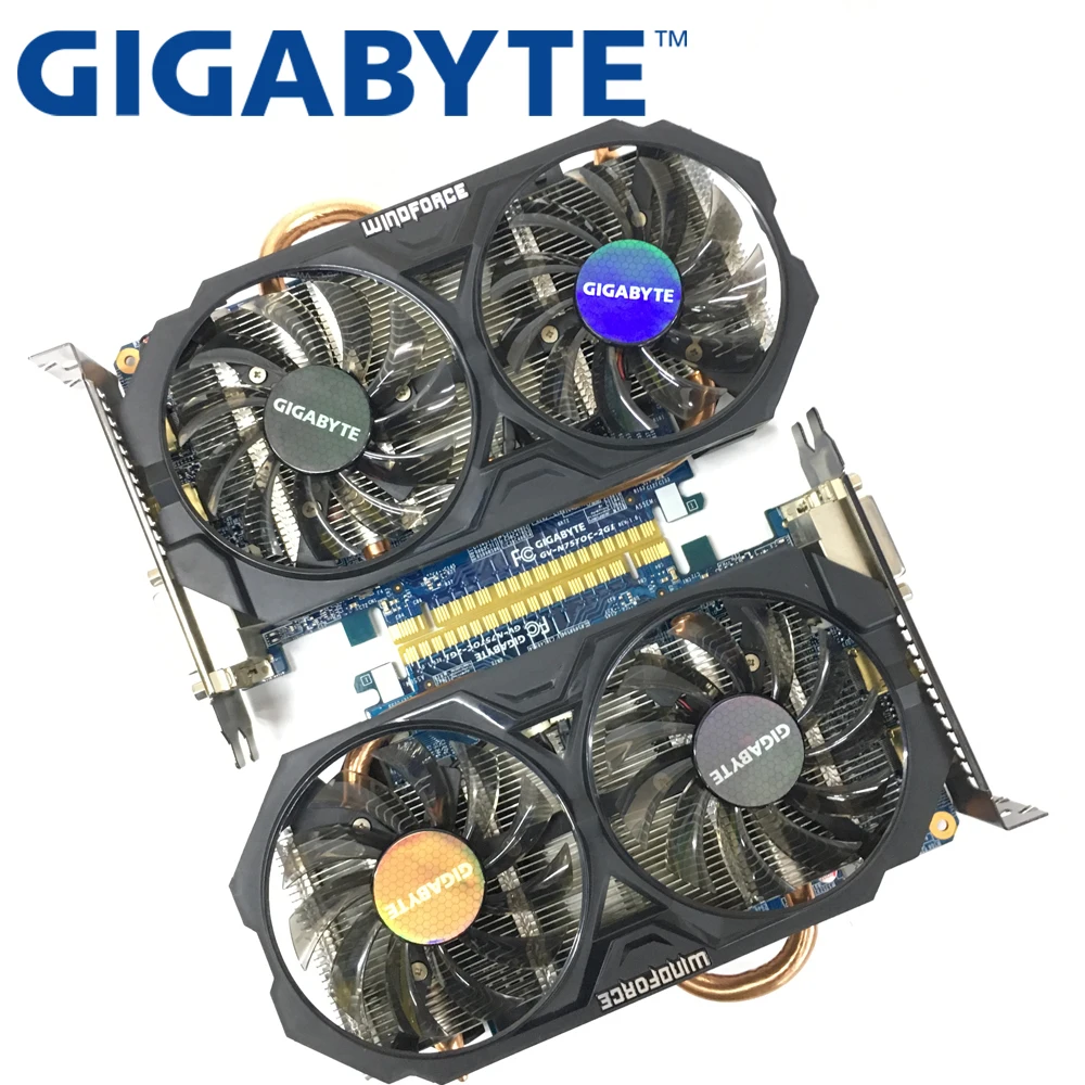 Оригинальная Видеокарта GIGABYTE 2Picess GTX 750Ti 2 Гб 128 бит GDDR5 графические карты для nVIDIA