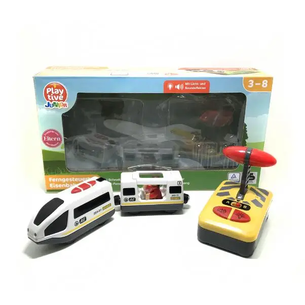 Free shipping Remote control electric magnetic link compatible BRIO wooden track white Harmony train and red worldwide train 8