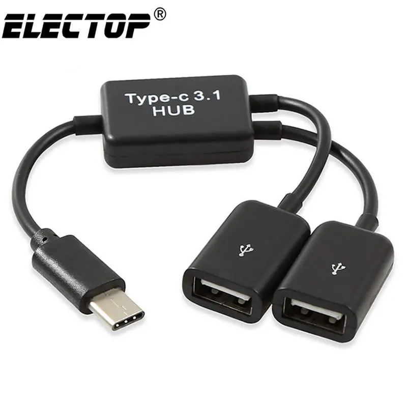 Electop USB 3,1 type C USB-C-Dual 2 порта концентратор адаптер USB 3,1 папа-двойной 2,0 Женский для ПК ноутбук планшет для Macbook-L059