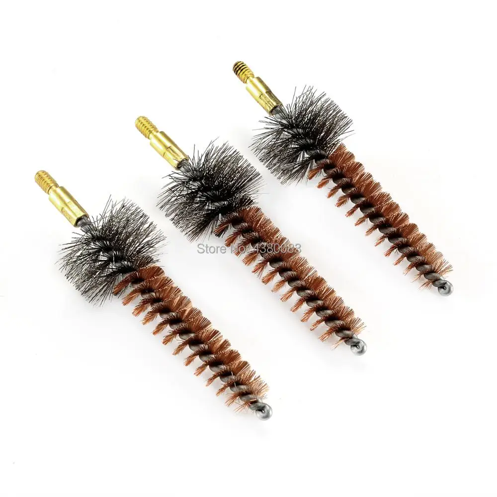 3 Pieces Bronze Bristle Bore Long Brush Tool 8x32 Thread for .30