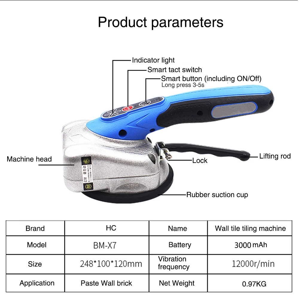 Беспроводная ручная керамическая плитка стены кирпича литиевая электрическая умная плитка плиточник вибратор плитка автоматическое выравнивание установка машина
