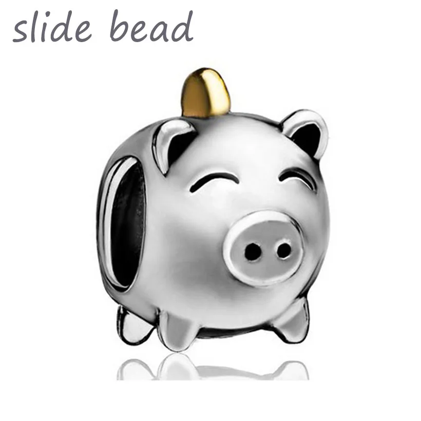 

Fit Pandora charm bracelets Silver Plated Pig Money Box European Bead Charm Bracelets For Women Beads for jewelry making