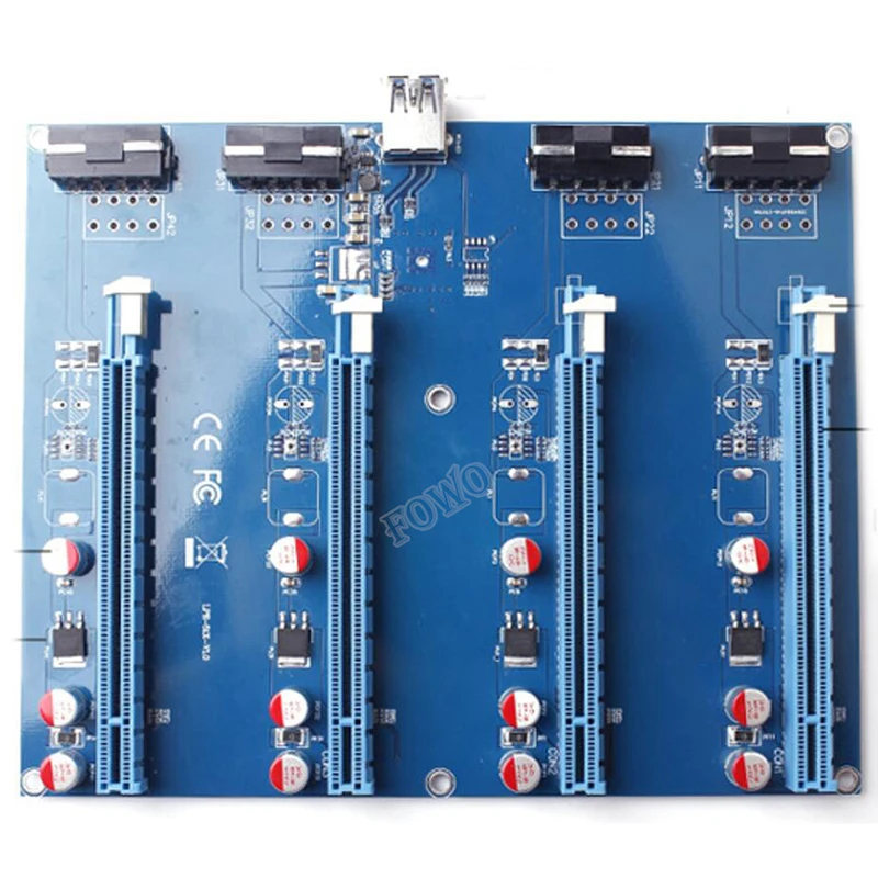 

New PCI-Express PCIe 1 to 4 PCI express 16X slots Riser Card PCI-E 1X to External 4 slot Adapter PCIe Port Multiplier for Mining