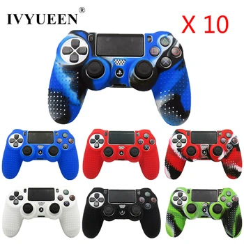 

IVYUAN 10 pcs Anti-slip Silicone Case for Dualshock 4 PlayStation 4 PS4 Pro Slim Controller High Quality Cover Skin Wholesale
