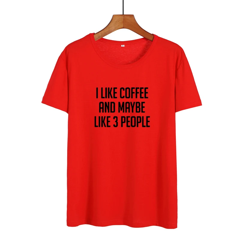 Футболка женская белая черная с надписью I Like Coffee Tumblr|Футболки| |