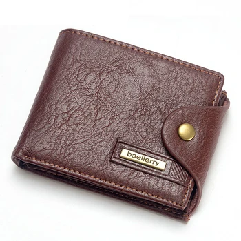 

Small wallet men's multifunction purse with coin pocket zipper genuine leather wallet male famous brand money bag carteira.