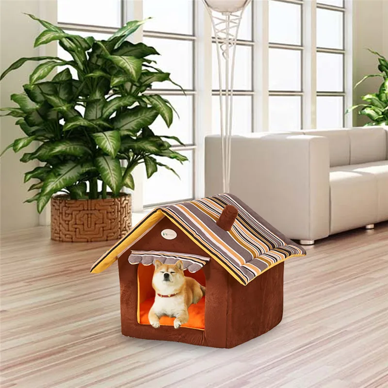 

Dog Puppy Bed Teddy House Bed Four Seasons Washable Indoor Pet Bed Dog Cat Tent House Kennels For Small Dog Soft Sponge