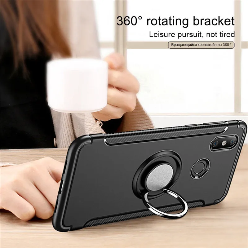 

The phone is attached to the bottom of the Xiomi Mi A1 case as a hard magnetic ring sheath of the Xiomi Mi A2 Lite 6X 8 5x Max 3