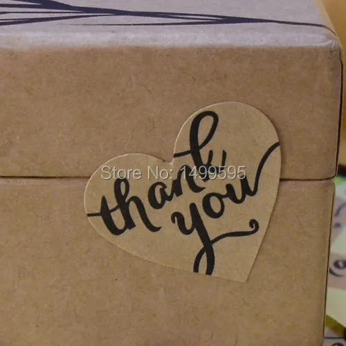 

THANK YOU heart design Sticker Labels Seals.3.8cm, Gift stickers for Wedding seals,104pcs/lot (Hand made label -0009)