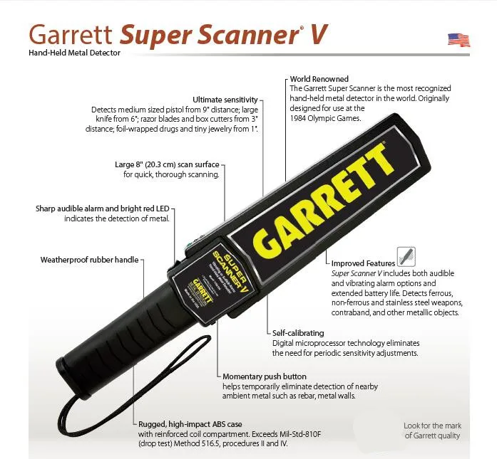 Garrett 1165190 Super Scanner V Détecteur de métal portatif NOUVEAU 
