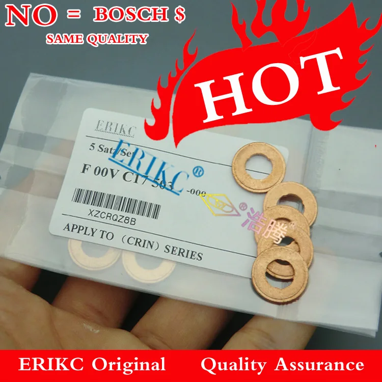 

ERIKC 1.5mm F00VC17503 Diesel Injection Washer F 00V C17 503 and Injectors Heat Shield 7.1*15*1.5 F00V C17 503 10 Pieces \ Lot
