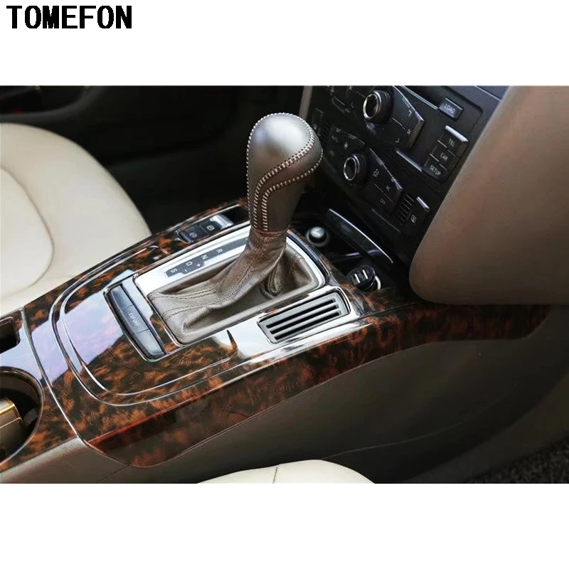 TOMEFON ABS plástico marrón especial clásico engranaje delantero Shif Panel marco ventana interruptor manija piezas interiores para Audi A4L 2009 -2016 TOMEFON ABS plástico marrón especial clásico engranaje delantero Shif Panel marco ventana interruptor manija piezas interiores para Audi A4L 2009 -2016