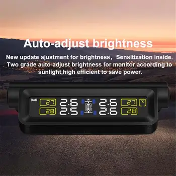 

Smart Car TPMS Tyre Pressure Monitoring System Solar Power Charging Digital LCD Display Auto Security Alarm Systems
