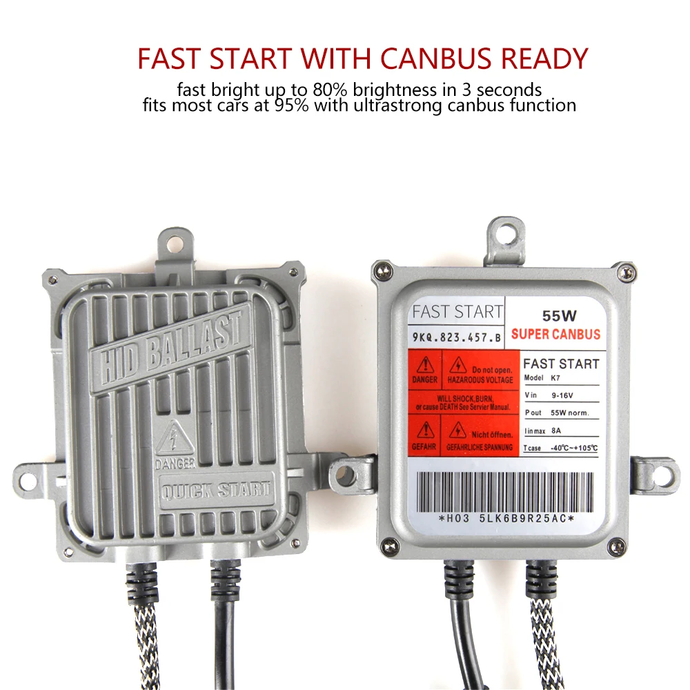 Новый товар K7 55 Вт AC Super Canbus H1 H3 H7 H11 9005 9006 HID ксеноновый комплект коннектора 4300k 5000k