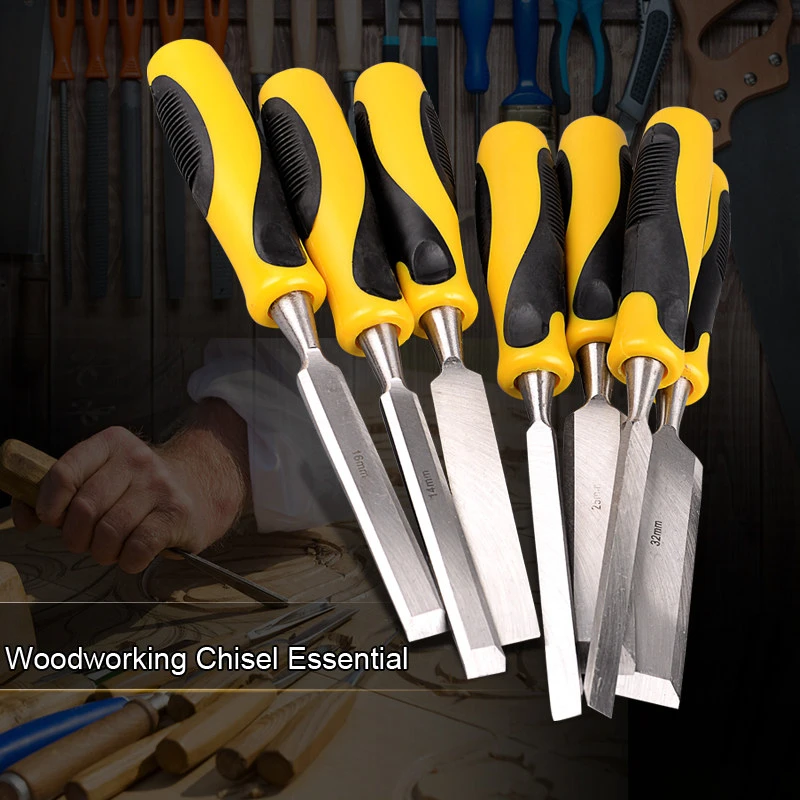 

TRANVON Carpentry Chisel Rubber Handle Woodworking Tool Wood Carving Knife For Basic Woodcut Hand Tools DIY Tools