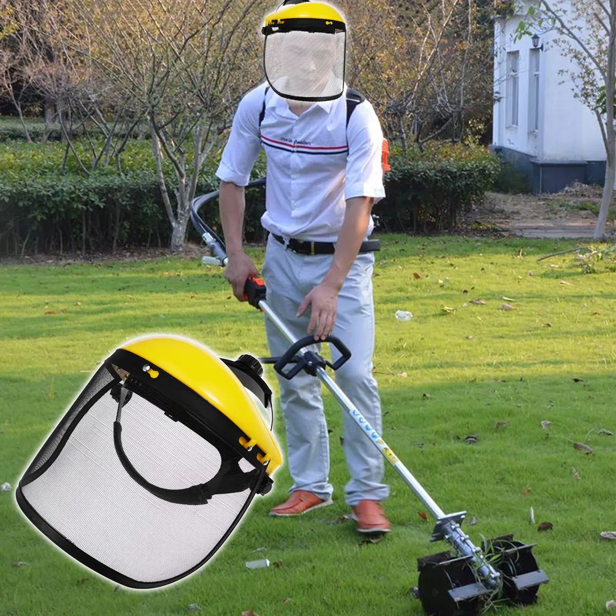 Face Shield Mesh Visor Browguard Ideal For Brushcutter Trimmer Strimmer Shield