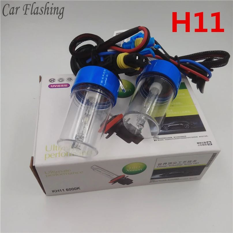 Car Flashing 2pcs H11 HID lamp 55W xeno headlight Auto bulbs H1 H4 HIR2