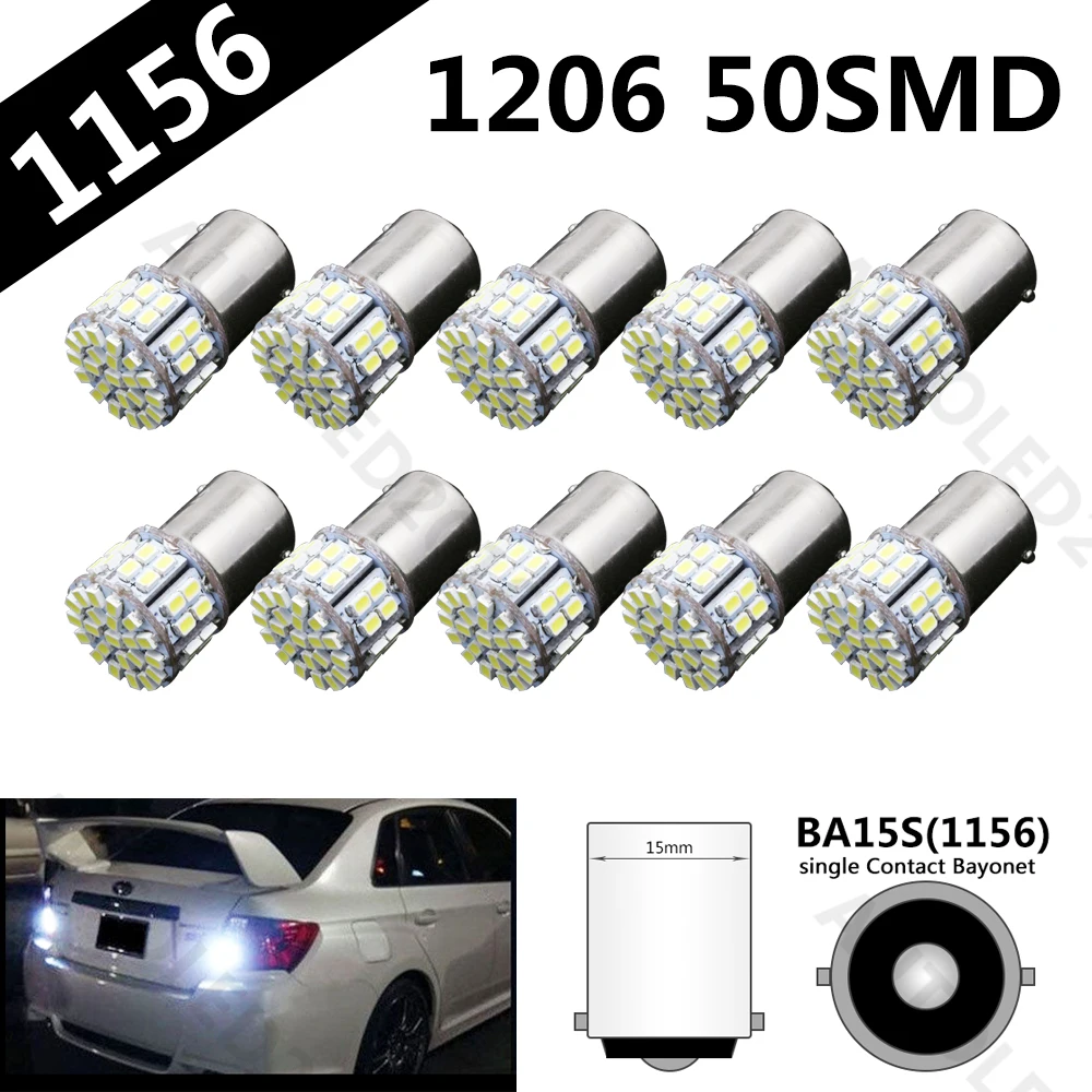 10 pcs Super Bright BA15S 1156 P21W 50SMD 1206 12V 3020 50 Led SMD Car Brake Light Turn Signals Rear Parking Reverse Lamps 10 pcs Super Bright BA15S 1156 P21W 50SMD 1206 12V 3020 50 Led SMD Car Brake Light Turn Signals Rear Parking Reverse Lamps