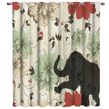 

Africa Indian Elephant Room Curtains Large Window Window Curtains Dark Curtain Lights Bathroom Curtains Bedroom Drapes Indoor