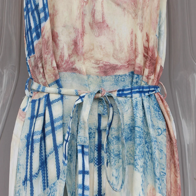Превосходное качество дизайнерское подиумное платье для женщин на тонких бретелях Очаровательное платье до середины икры с цветочным принтом