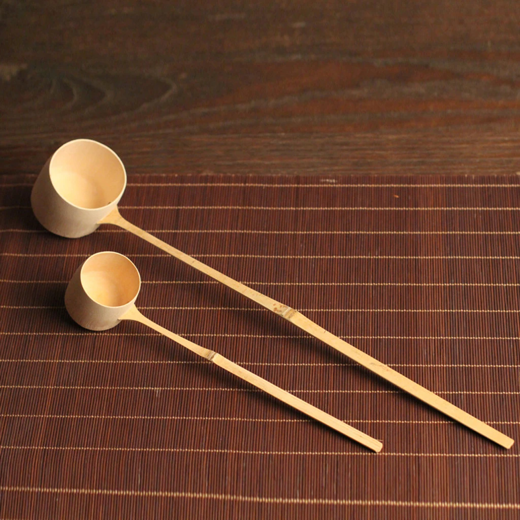 Natural Bamboo Water Ladle Bailer Water Dipper Home Garden Tea Ceremony