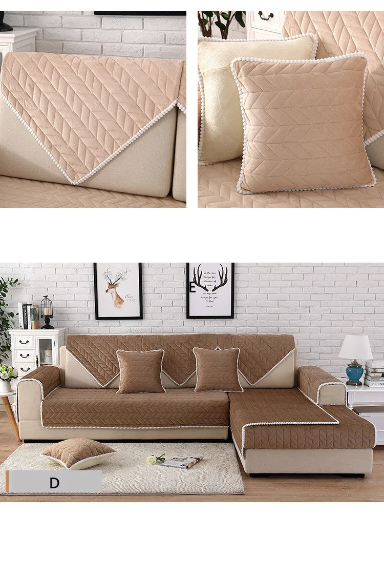 Современный плюшевый чехол для дивана и диванных подушек, толстый удобный нескользящий l-образный диван, полотенце, подушка для декора гостиной