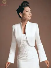 Women Bolero Long Sleeve Jackets Elegant Summer Bridal Wraps Satin Evening Party Wedding Cape Plus Size 2019 Formal cloak capas