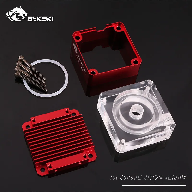 Bykski B-DDC-ITN-COV DDC Pump Armor Heatsink Armor TOP Acrylic Cover For 3.2 Pump High Performance Silent Armor Water Cooling - Blade Color: Red X Cover