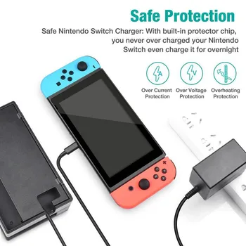 

AC Adapter Charger For Nintend Switch NS Game Console EU Plug Wall Travel Home Charge 5V 2.4A Charging USB Type C Power Supply