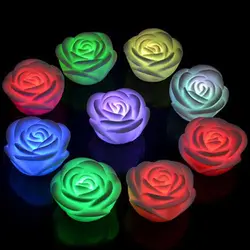 1 шт светодиодный романтическая роза Цвет изменился лампа светодиодный Ночные огни Свадебная вечеринка украшения